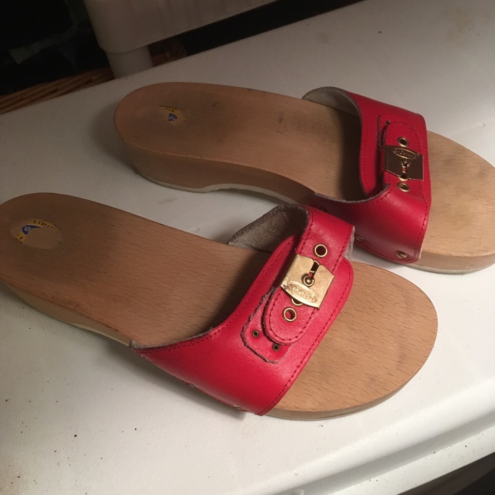 Dr Scholls Vintage Red Sandals. Italy
